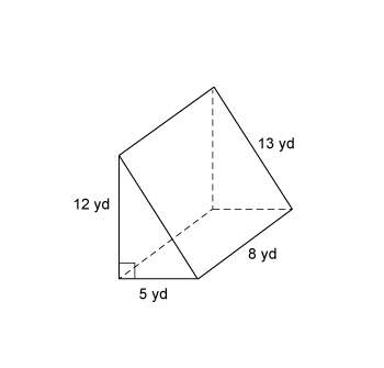 What is the surface area of the prism?  a. 164 yd2 b.