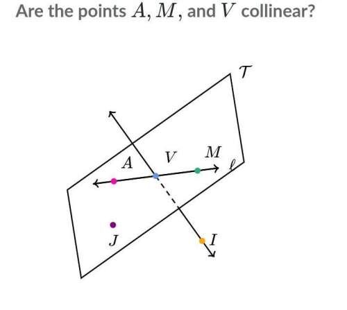 Are the points&nbsp; a, m, and v collinear? yes or no