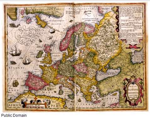 The map below shows europe in 1619. use the map to answer the following question:  how