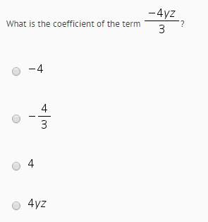 What is the coefficient of the term -4yz/3