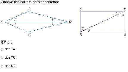 Choose the correct correspondence. rt&lt; &gt;  side tu side tr