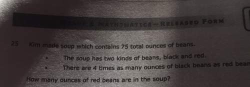 Eds- released form25 kim made soup which contains 75 total ounces of beanssoup has two kinds of bean
