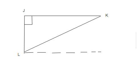 The angle of elevation from l to k measures 55°. if jk = 26, find jl. round your answer to the neare