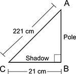 The picture below shows a pole and its shadow:  what is the height of the pole?  1