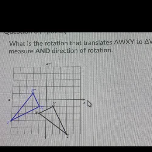 What is the rotation that translates awxy to aw'x'y'? be sure to give the degree measure and