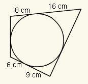 In this figure, the quadrilateral is circumscribed about the circle. find the perimeter of this poly