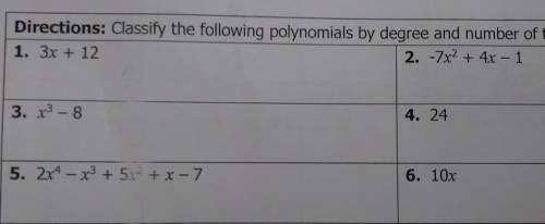 Classify the following polynomials by degree and number of terms.