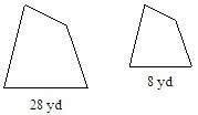 The figures below are similar. (picture attached below) what are a) the ratio of t