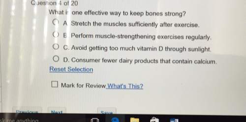Question 4 of 20what is one effective way to keep bones strong? a stretch the muscles sufficiently a