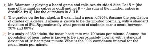 Can someone give me a step by step answer for these three questions? (attached below)&lt;