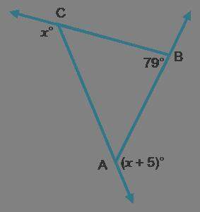 Examine triangle abc. what is the value of x?  37 48 127 1