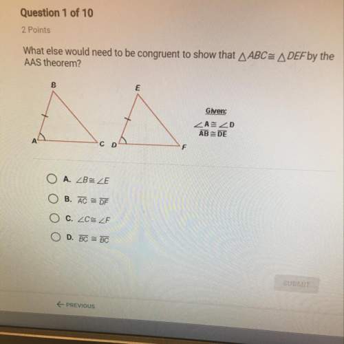 What else would need to be congruent to show that abc=def by the aas theorem