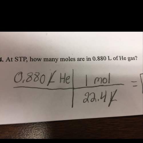 At stp, how many moles are in 0.880l of he gas?