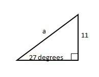 Find the value of a in the diagram of the right triangle. round to the nearest tenth. th