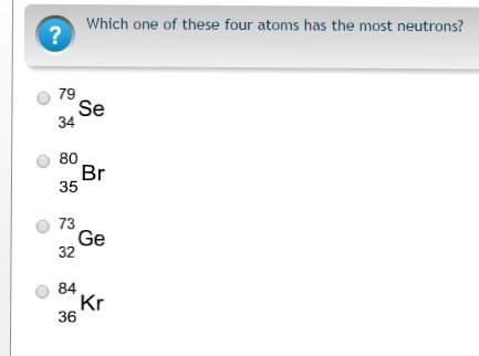 Which one of these four atoms has the most neutrons?