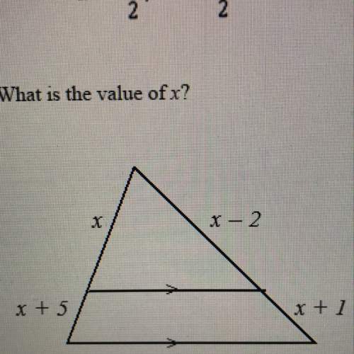 What is the value of x?  a.5 b.2.5 c.7.5 d.10