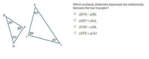 Which similarity statement expresses the relationship between the two triangles?