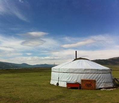 This mongolian home is known as?  i think its a yurt, but i'm not positive. : )&lt;