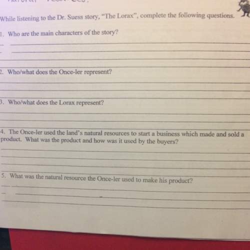 Can anyone answer any of these questions about the lorax book? (it's for my biology class)