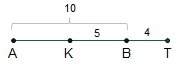 Which statement is true about the diagram? k is the midpoint of ab. b is the midpoint of kt. ak = b