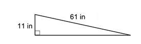 Which of the following shows the length of the third side, in inches, of the triangle below?