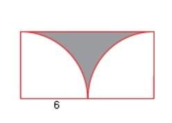In the rectangle below, the two quarter circles are congruent. find the area of the shaded of the sh