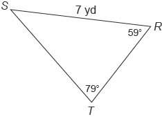What is the length of st, to the nearest tenth of a yard?  3.6 yd 6.1 yd
