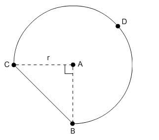 In the figure, the radius of the partial circle with center a is 4 feet. the perimeter o