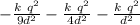 -\frac{k\ q^2}{9d^2}-\frac{k\ q^2}{4d^2}-\frac{k\ q^2}{d^2}