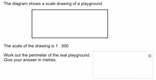 The diagram shows a scale drawing of a playground the scale of the drawing is 1:500 work out the per