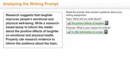 Read the prompt, then answer questions about your

writing assignment.
Topic: What will you write ab