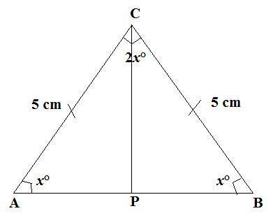 triangle ABC is Isosceles CA and CB are equal AB is parallels to the x- axis. Work out the coordinat