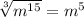 \sqrt[3]{m^{15}} =m^5