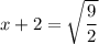 x+2=\sqrt{\dfrac{9}{2}}