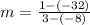 m = \frac{1 - (-32)}{3 - (-8)}