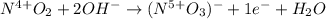 N^{4+}O_2+2OH^-\rightarrow (N^{5+}O_3)^-+1e^-+H_2O