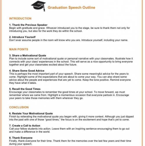How to write about speech in S.H.S