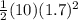 \frac{1}{2} (10)(1.7)^2