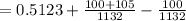 = 0.5123 + \frac{100+105}{1132} - \frac{100}{1132}