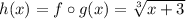 h(x) = f\circ g(x)= \sqrt[3]{x+3}