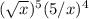(\sqrt{x})^{5}(5/x)^{4}