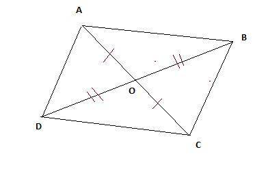 Prove:  if the diagonals of a quadrilateral bisect each other, then the quadrilateral is a parallelo