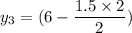 y_3 = (6 - \dfrac{1.5 \times 2}{2})