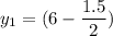 y_1 = (6 - \dfrac{1.5}{2})
