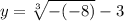 y =\sqrt[3]{-(-8)} - 3}