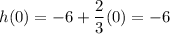 h(0)=-6+\dfrac{2}{3}(0)=-6