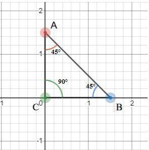 Choose two of the angles on ∆ABC, and locate the line segment between them. Draw a new line segment,