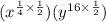 (x^{\frac{1}{4}\times \frac{1}{2}})(y^{16\times \frac{1}{2}})