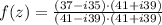 f(z) = \frac{(37-i35)\cdot (41+i39)}{(41-i39)\cdot (41+i39)}