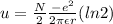 u = \frac{N}{2} \frac{-e^2}{2\pi \epsilon r} (ln2)